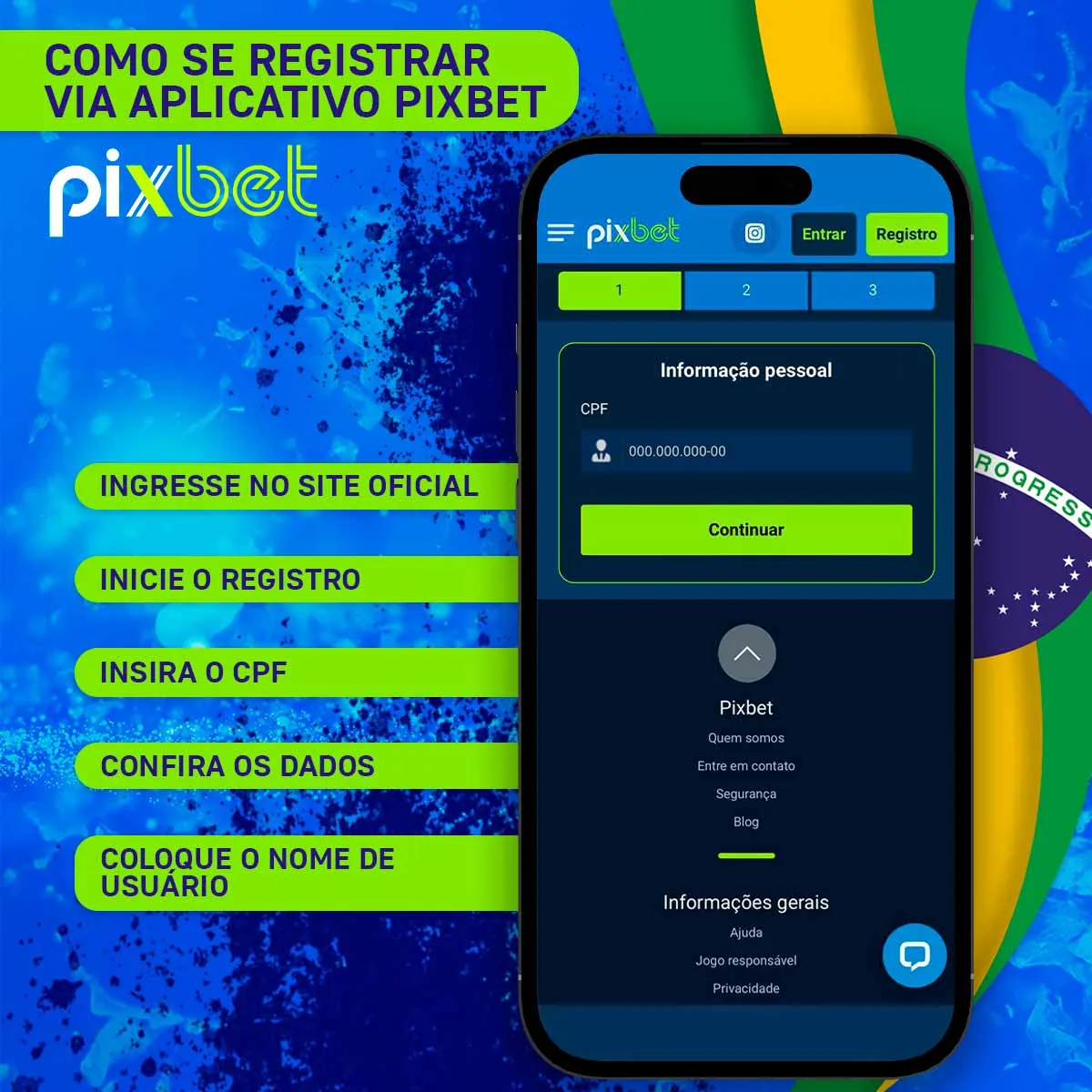 Como registar-se na aplicação móvel Pixbet no Brasil
