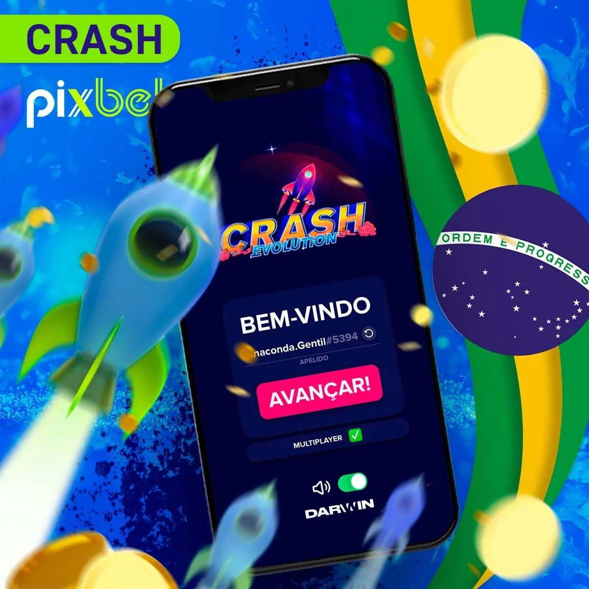 Jogo popular Crash na casa de apostas Pixbet no Brasil