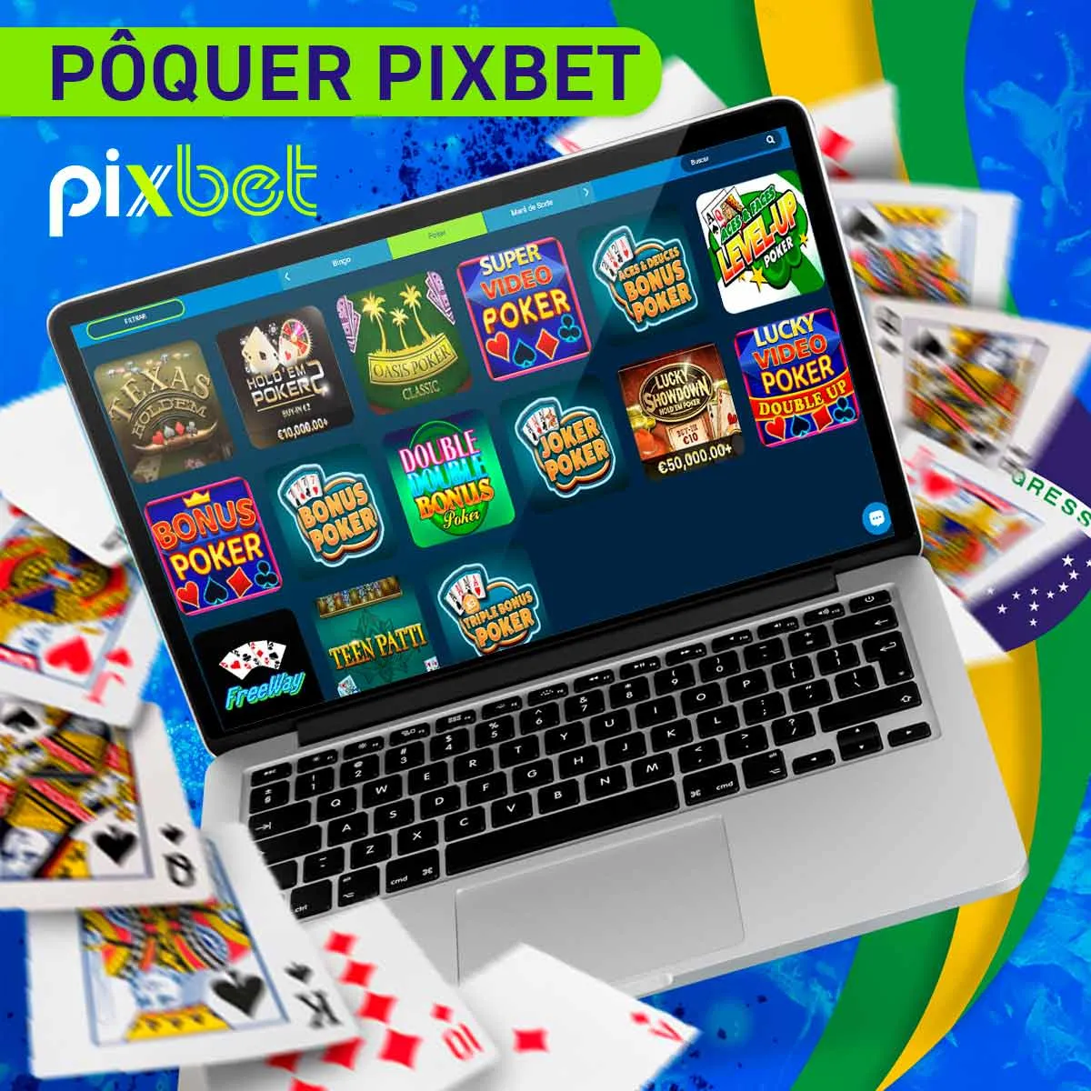 O popular jogo de cartas Poker na casa de apostas Pixbet no Brasil