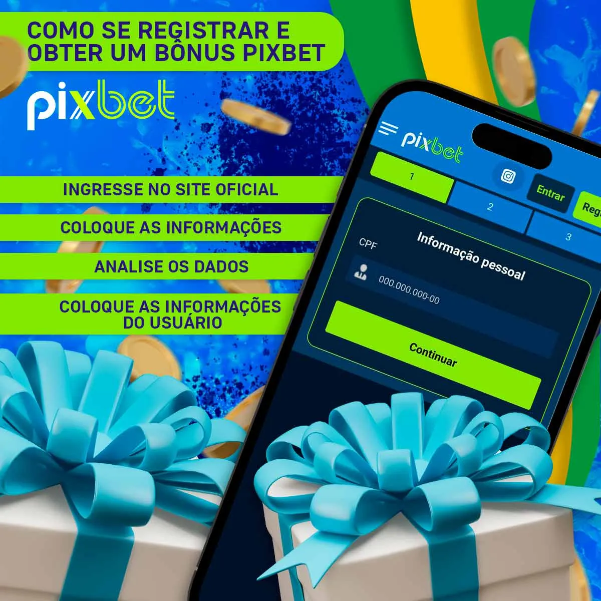 Como se registar para receber um bónus na casa de apostas Pixbet no Brasil