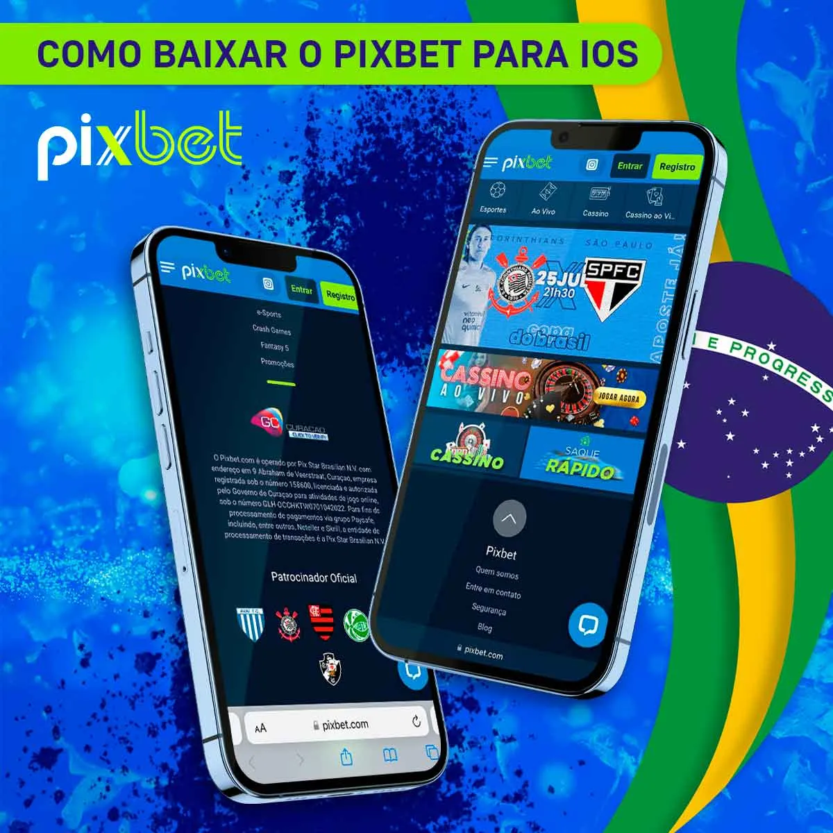 Instruções para instalar a aplicação móvel para iOS da casa de apostas Pixbet no Brasil