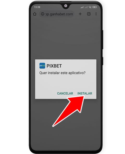 Passo 3 da instalação da aplicação Pixbet no Android