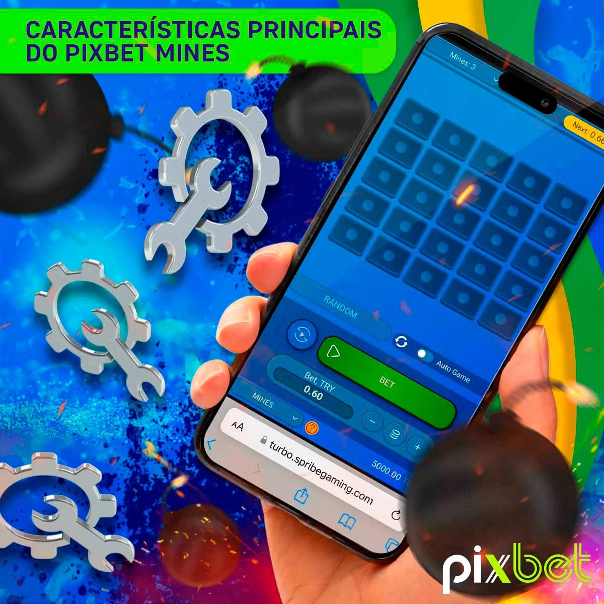 Características e funções do jogo Mines PixBet